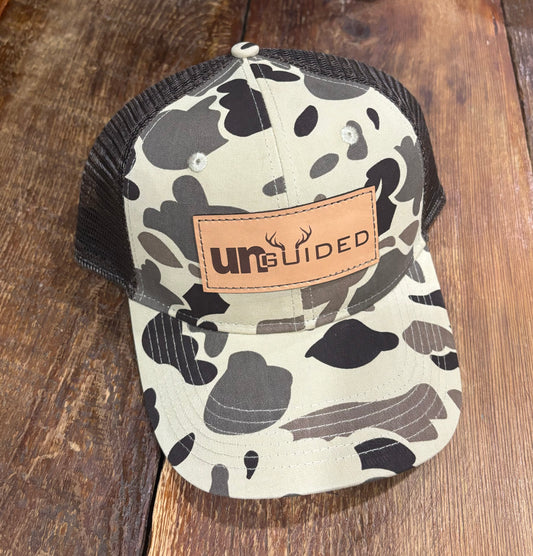 Duck Camo Leather Patch Cap